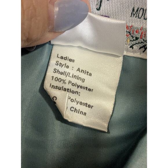 Vintage 80s 90s Y2K OBERMEYER Anita Powder Blue Crop Puffer Jacket Ladie Size 12 - Picture 9 of 12